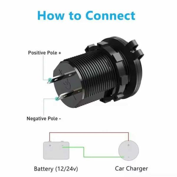 IP65 Waterproof QC3.0 USB Car Charger 5V 2.4A For Car Boat Bus Golf Motorcycle