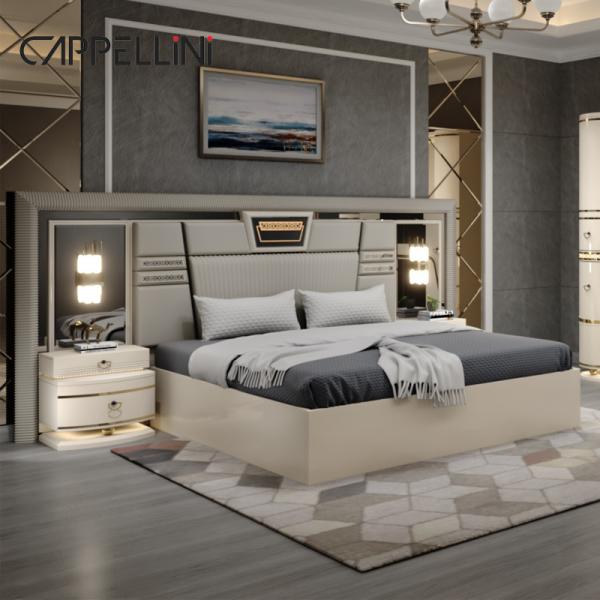 Contemporary Classic King Size Leather Bed Set Double Queen Royal Luxury Modern Wooden Mdf Full Bedroom Sets Furniture