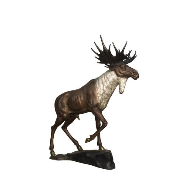 Casting Metal Life Size Deer Lawn Ornaments / Bronze Deer Sculpture