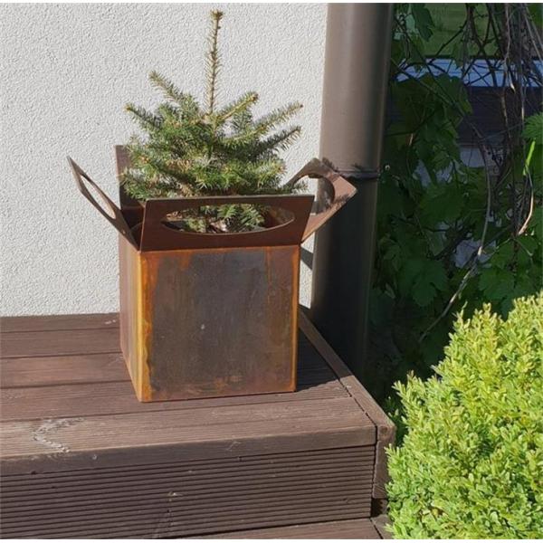 Бак плантаторов цветка Corten естественного ржавого цвета умный стальной с отверстиями стока