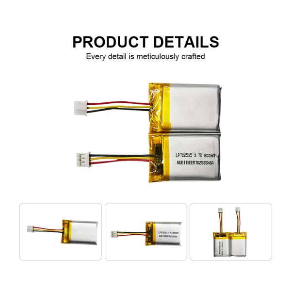 Lp702535 3,7v 600mah Литий полимер Липо аккумуляторный пакет анодный материал