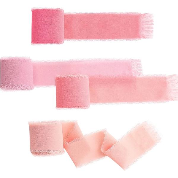 Organza Fabric Type Handmade Frayed Edged Chiffon Silk Ribbon for Wedding Invitations