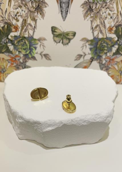 Simple golden women earrings.CD Alphabet Earrings 10mm Pearl Accents