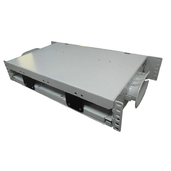 FTTB 48 Ports Sliding Cable Patch Panel 19 Inch Cold Rolled Steel