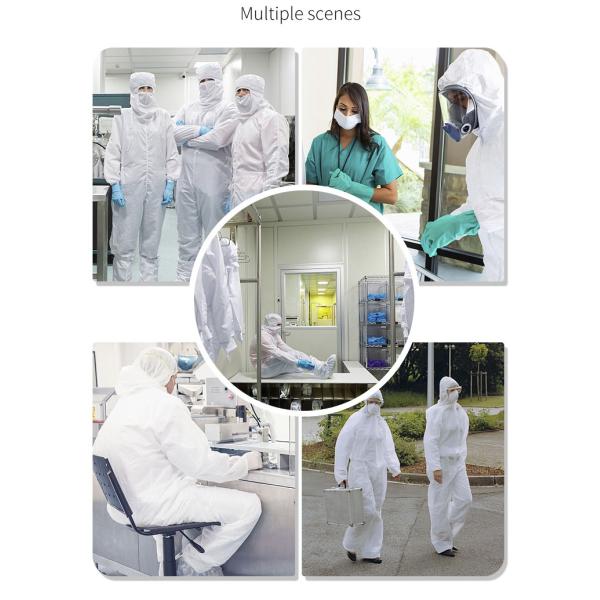 White CE Waterproof Disposable Coveralls Medical Grade Non Woven