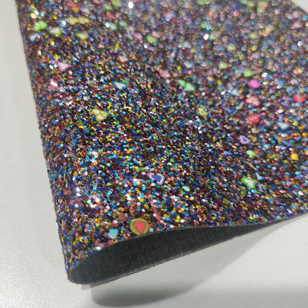 Synthetic Shoes 3D Chunky 50m/Roll Glitter Leather Fabric