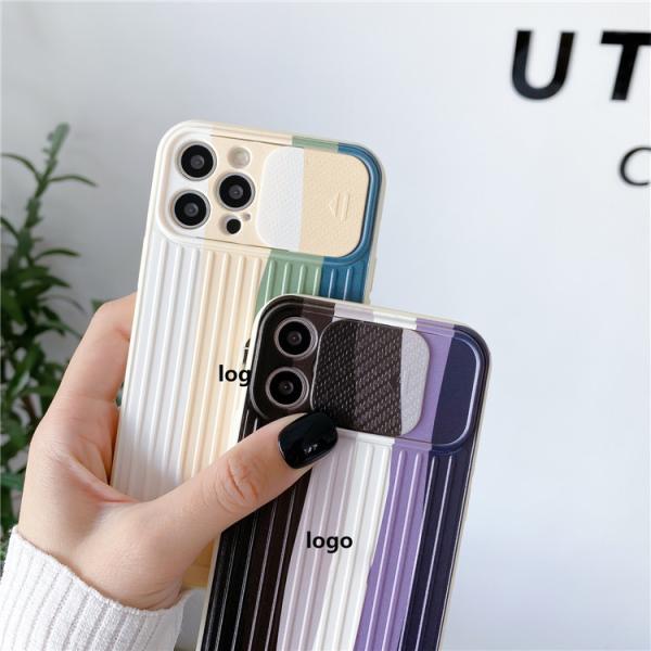Soft TPU Rainbow Designer Cell Phone Cases For Iphone 12 Pro Max Slidable Lens