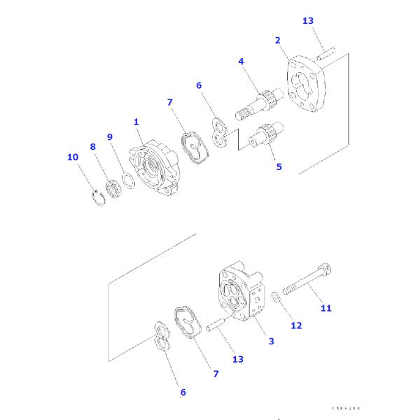 Давление насоса с зубчатой передачей ПК50УУ 705-41-01370 Кавасаки экскаватора среднее высокое