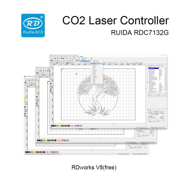 RUIDA RDC7132G Controlador láser de CO2 Sistema CNC Panel de control láser para máquina de corte de grabado láser de CO2 Reemplazar Trocen Leetro