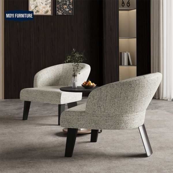 Fabric MOYI Luxury Armchairs Metal Lounge Chairs Modern Leisure Sofa Chairs with Furry Living Room Design Mail Packing Y