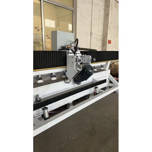 ZEUS 45 Degree Chamfering Machine One Cutting One Edging PLC Control Gearbox Stone Grinding Engine Motor Pump Bearing 7.5kw
