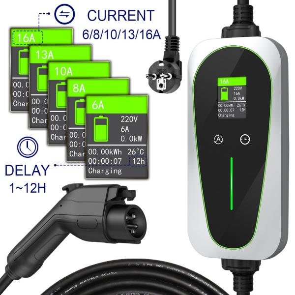 16A Tipo 1 Carregador de veículos elétricos EU Shucko Plug 700VDC Material metálico de plástico
