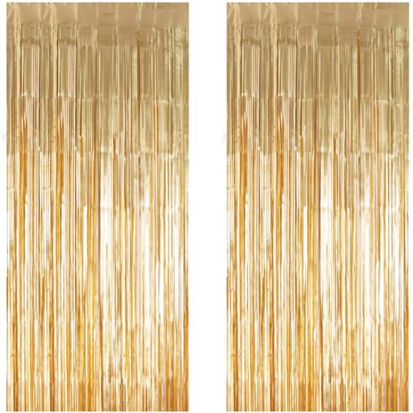 Gold Metallic Tinsel Foil Fringe Door Curtains for Party Photo Backdrop