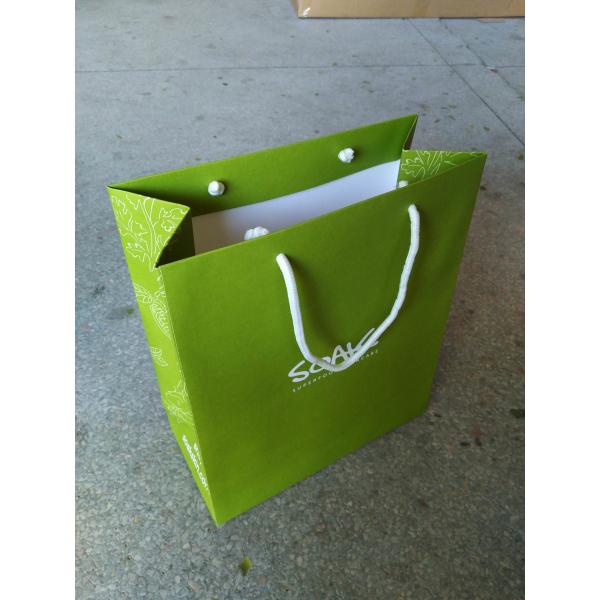 Eco-friendly durable customize paper shopping bags with  cottom rope handle