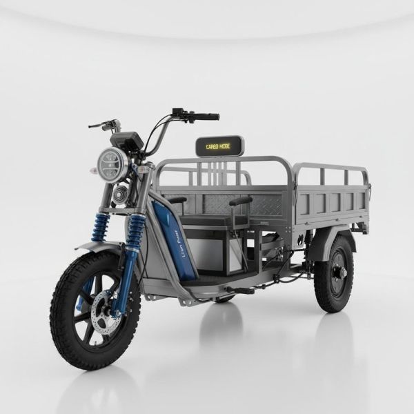 Lithium ion Battery Electric Cargo Tricycle Featuring Front Axle Composite Damping Front Shocker Engineered for Cargo Movement and Load Carrying