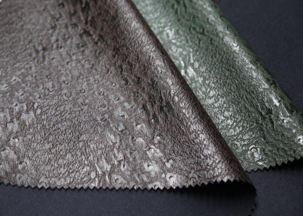 Brown Faux Leather Fabric , Embossed Brown PU Leather For Bagsgarment Wallet
