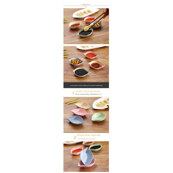 Pickled Vegetables Wheat Parties-Seasoning Dish Plate for Disposable Plastic Tableware