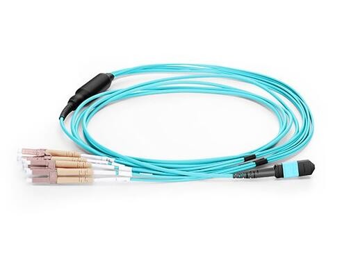 3M двухшпиндельное OM3 MPO к гибкому проводу 50/125 волокна 8xLC оптически