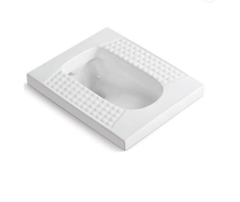 Ivory Squat Pan Toilet Porcelain Squat Toilet 300mm 400mm Roughing In
