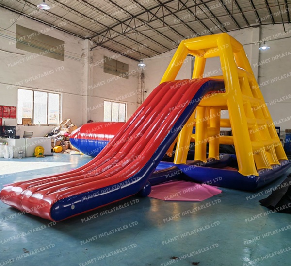 Amusement Inflatable Water Park Inflatable Water Tower Climbing Game with Slide