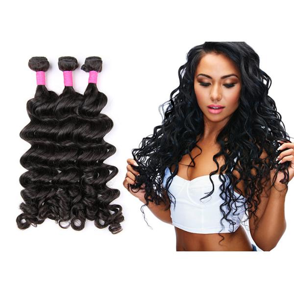 Original Color Virgin Human Hair Extensions Big Curl Natural Weave Can Be Straightened