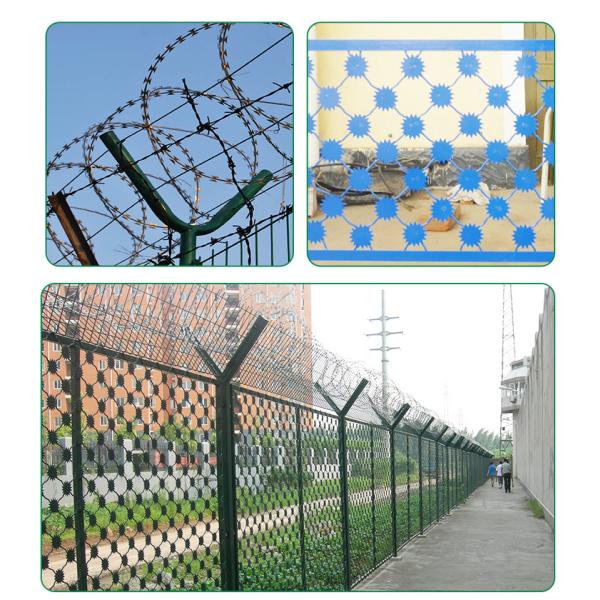 Движение дорога Стальной барьер оцинкованный колючей проволоки ограждения с порошкообразным покрытием защиты