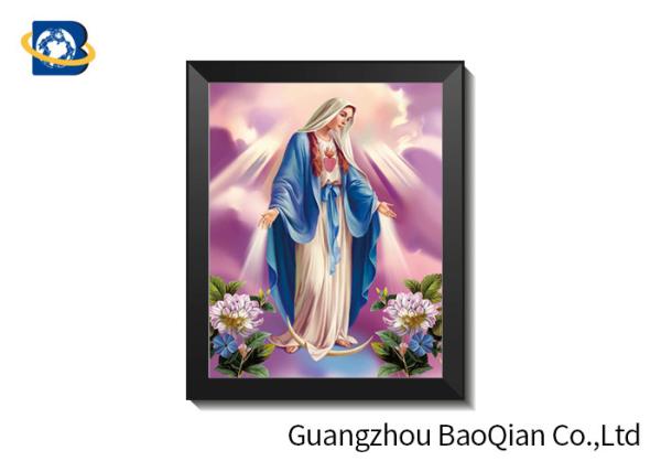 Black Frame Lenticular Flip Christian Blessed Vigin Mary Poster Religion Wall Picture