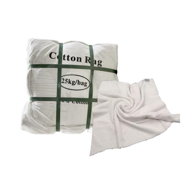 Super Absorption 100 Cotton white cotton wiping rags Recycled white cotton terry cut rags