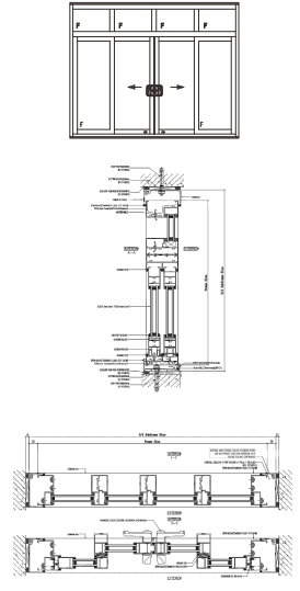 Thermal Resistant Interior Window Wall System Sliding Window Wall Door