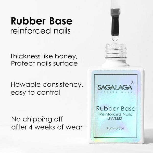Gel Polish No Wipe Base Coat 15ml Soak Off LED Nail Lamp Gel Base Coat Long-Lasting DIY Home and Nail Salon