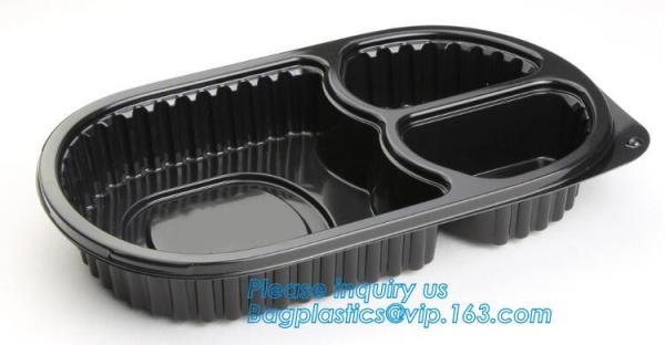 3 compartment plastic food storage Microwave Freezer Safe Plastic Disposable lunch box,Fast food container disposable ta