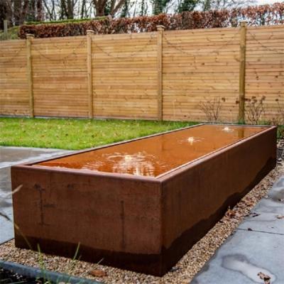 Tabela de aço retangular da fonte de água de Corten da paisagem do jardim da decoração