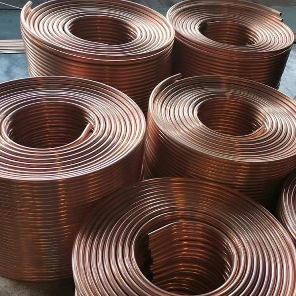 AC Copper Pipe / Tube Coil C10100 Cooper Tube / C10100 Cooper Pipe For Air Conditioners 99.99%