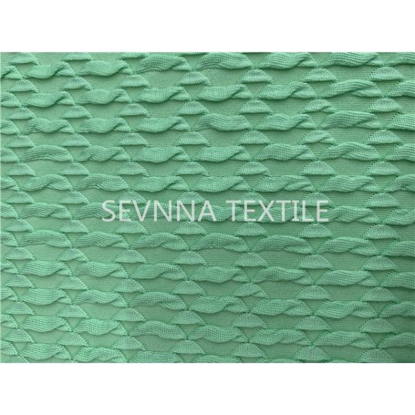 Mint Green Texture Poly Yarn Recycled Swimwear Fabric Repreve Spandex