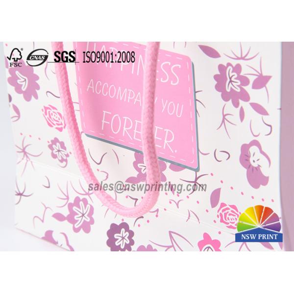 Colorful Cardboard Custom Paper Shopping Bag For Cosmetic / Cloth / Jewelry