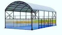 Terrain de Padel Panoramique Couvert avec Canopée - Terrain de Sport de Tennis Padel Professionnel