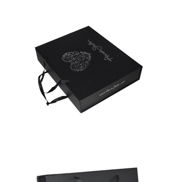 Складывая подарочная коробка Carboard коробки подарка упаковывая черная складная с магнитной крышкой