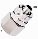 Pneumatic Tube Fittings Brass One Touch Push-on Tube Fittings Nickle Plated