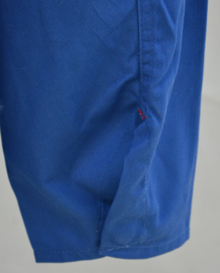 65% Polyester 35% Cotton Twill Mens Work Coveralls Mid Blue Raglan Sleeve