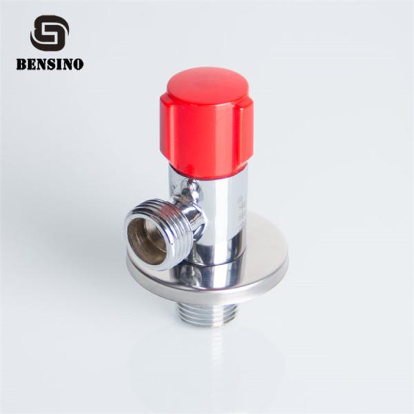 Red PVC Handle 213H 145g Brass Angle Valve For Sink