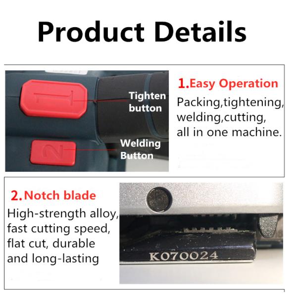 Portable PET Strap Electric Power Handheld Strapping Machine for PET Straps