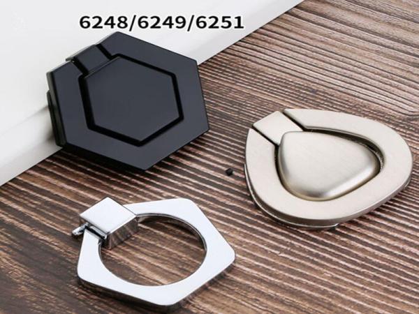 Brush Brass Hidden Drawer Pulls Kitchen Cabinet Knobs / Closet  Square ring Pulls  Furniture Fittings
