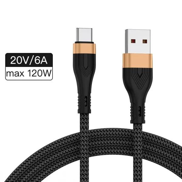 USB4 Connector 66W USB-C Data Cable For Android 6A USB-C Cable Max 120W Fast