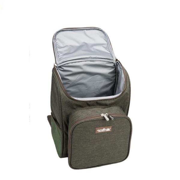 2 Person Picnic Basket Backpack Cooler Compartment, Wine Holder, Fleece Blanket, Cutlery Set