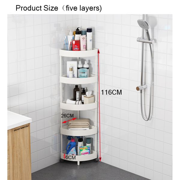 Home Storage & Organization Kitchen 4 Tier Guangzhou Bathroom Corner Standing Display Plastic Slipper Soap Shelf Rack