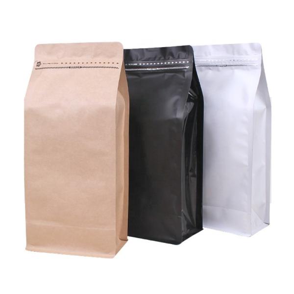 Coffee bag Flat Bottom k kraft paper bag/ tea packaging bags with valve