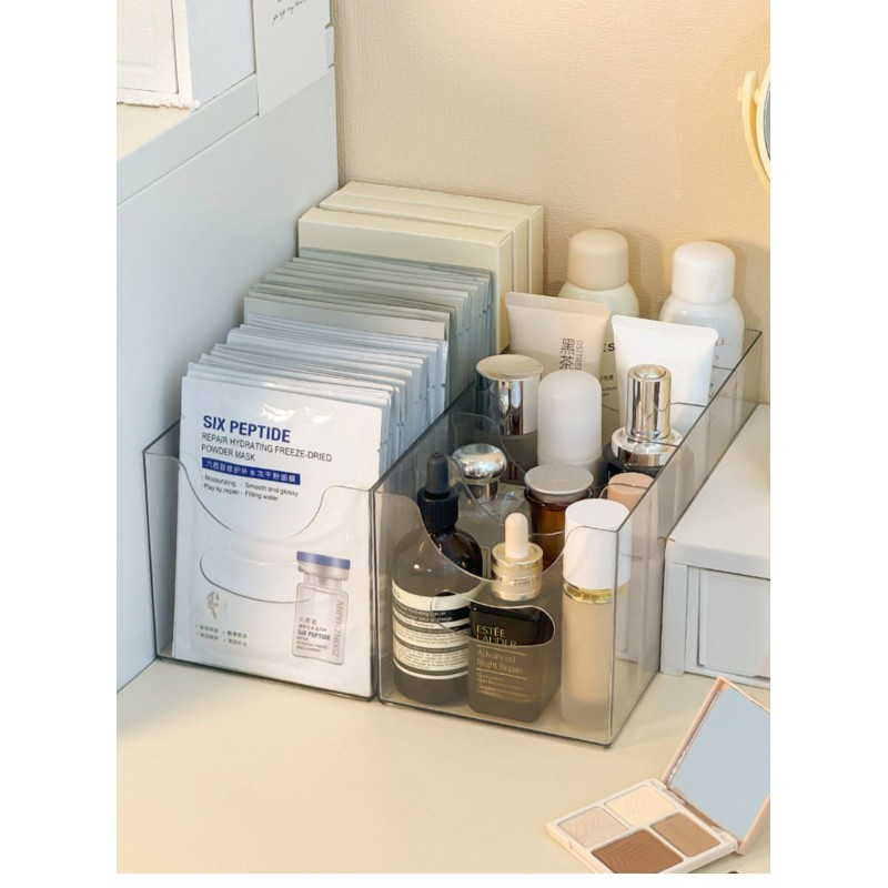 High Quality Household Transparent Cosmetics Spice Storage Box Arrangement Display Stand Plastic Desktop Organizer