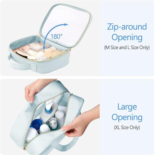 3 Pack Clear Makeup Bags With Handle Large Opening Waterproof Clear Cosmetic Bags