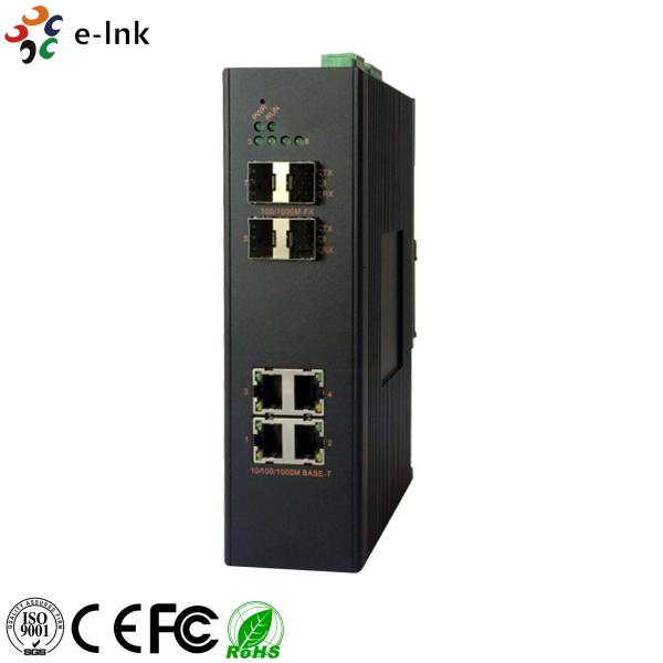 Managed Industrial Ethernt Media Converters 4 Ports Gigabit SFP 5 Years Warranty