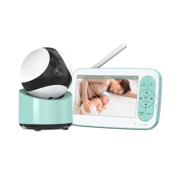 5 Inch Baby Monitor with 360 PTZ Night Vision Two-Way Audio